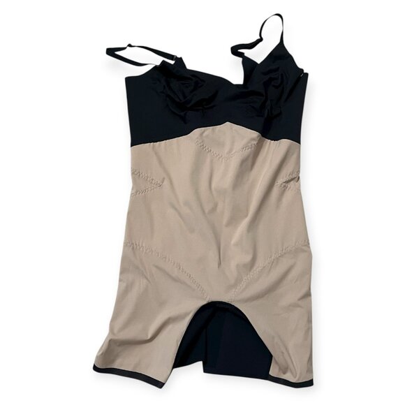 Honeylove SuperPower Bodysuit Shorts 2X Black Shapewear Adjustable Open Gusset - Picture 3 of 12